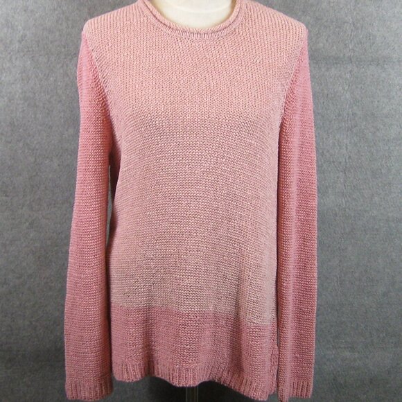 Style & Co Rolled Crew Neck Sweater Sz M Pink NWT - Picture 1 of 6